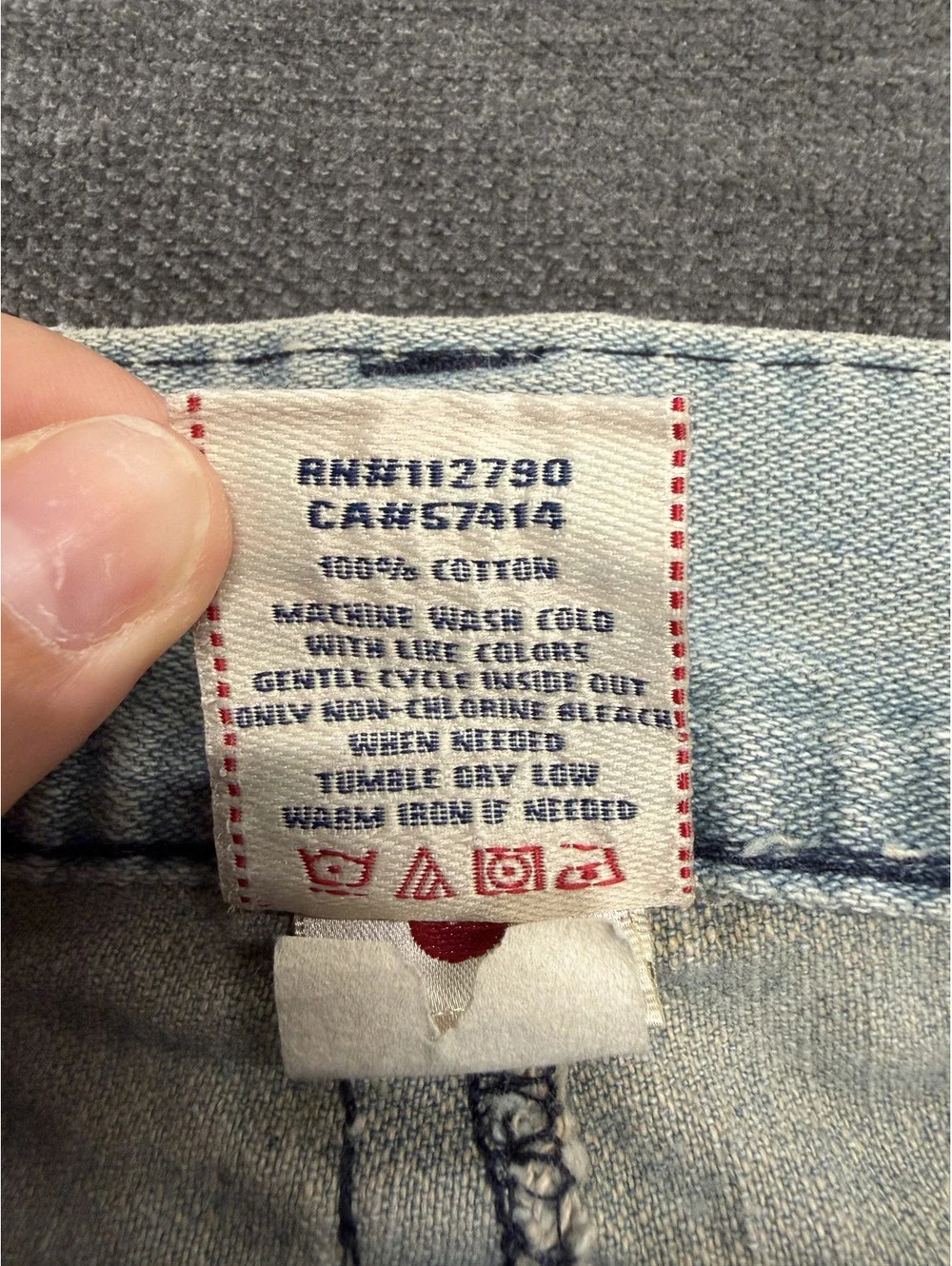 True Religion Light Wash Denim Jeans Size 32 Made in USA